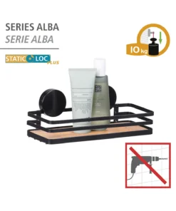 Wenko Static-Loc® Wandablage Alba In Schwarz -Relaxdays Verkaufsshop wenko static loc r wandablage alba in schwarz 12