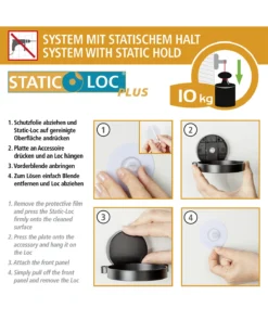 Wenko Static-Loc® Wandablage Alba In Schwarz -Relaxdays Verkaufsshop wenko static loc r wandablage alba in schwarz 5