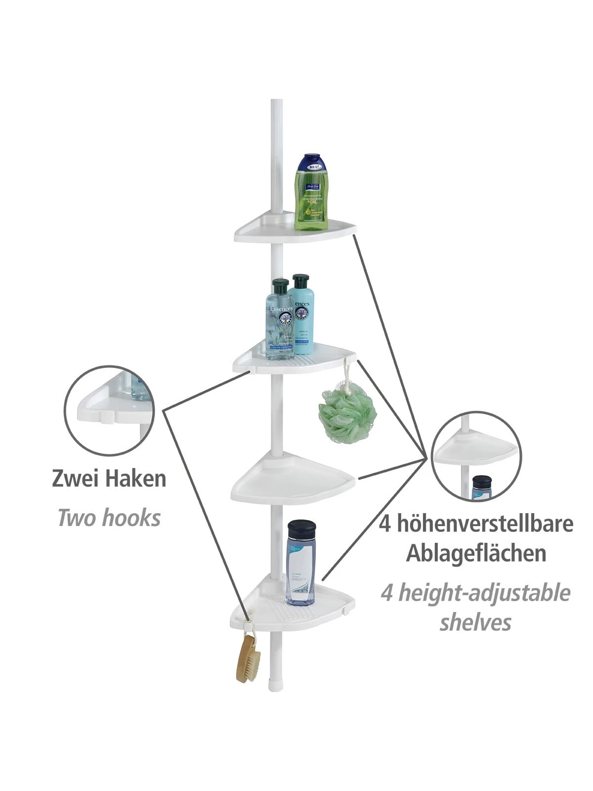 Wenko Teleskop Duschecke Compact Weiß In Weiß 4 Wenko Teleskop Duschecke Compact Weiß In Weiß – Bild 4