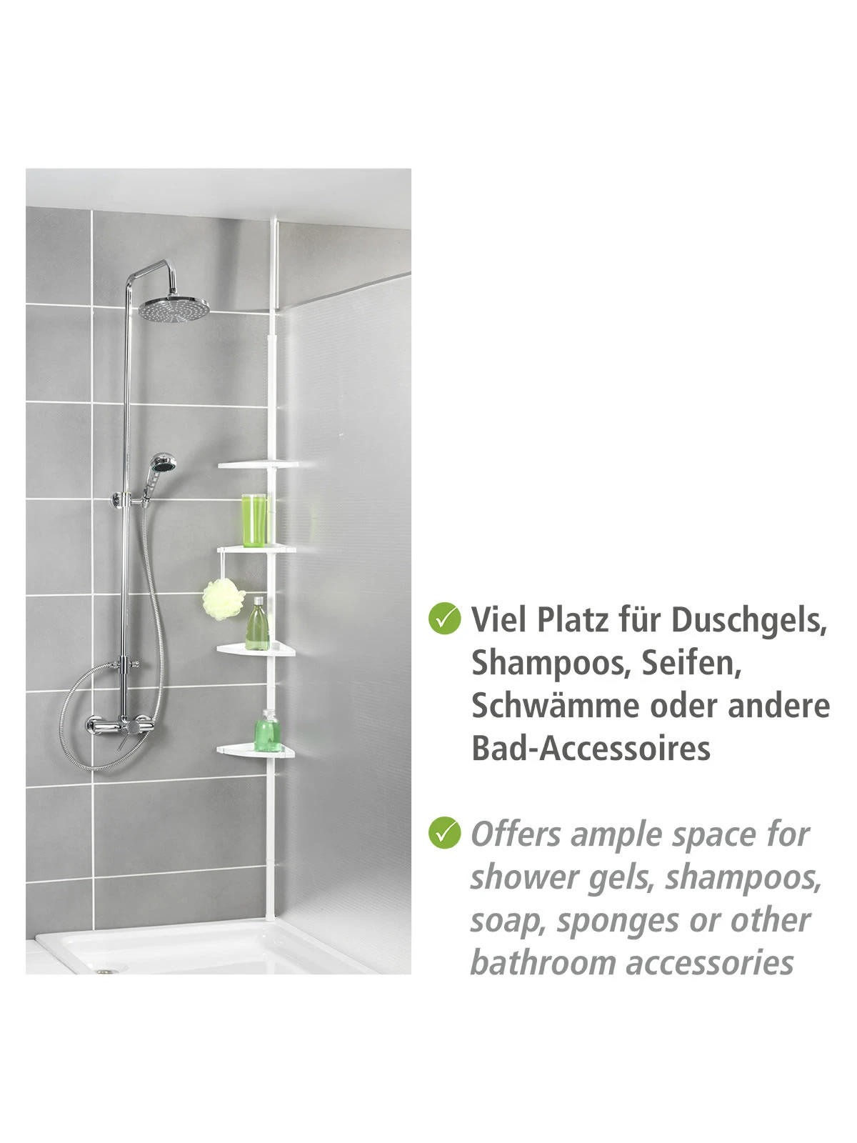 Wenko Teleskop Duschecke Compact Weiß In Weiß 5 Wenko Teleskop Duschecke Compact Weiß In Weiß – Bild 5