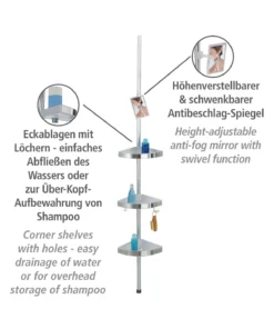 Wenko Teleskop Duschecke Premium In Silber -Relaxdays Verkaufsshop wenko teleskop duschecke premium in silber 9