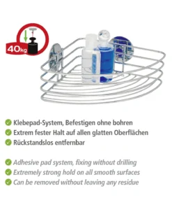 Wenko Turbo-Loc® Eckablage In Chrom -Relaxdays Verkaufsshop wenko turbo loc r eckablage in chrom 3