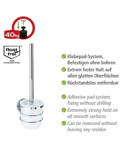 Wenko Turbo-Loc® Edelstahl WC-Garnitur In Glänzend -Relaxdays Verkaufsshop wenko turbo loc r edelstahl wc garnitur in glanzend 3