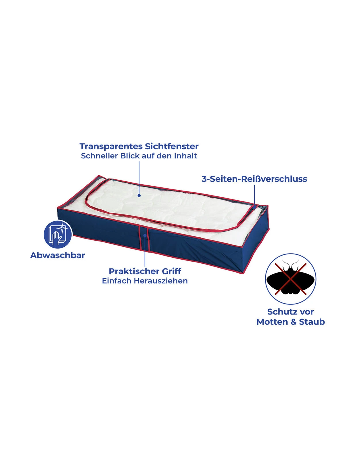 Wenko Unterbettkommode Blau-Rot 8er Set In Blau 10 Wenko Unterbettkommode Blau-Rot 8er Set In Blau – Bild 10