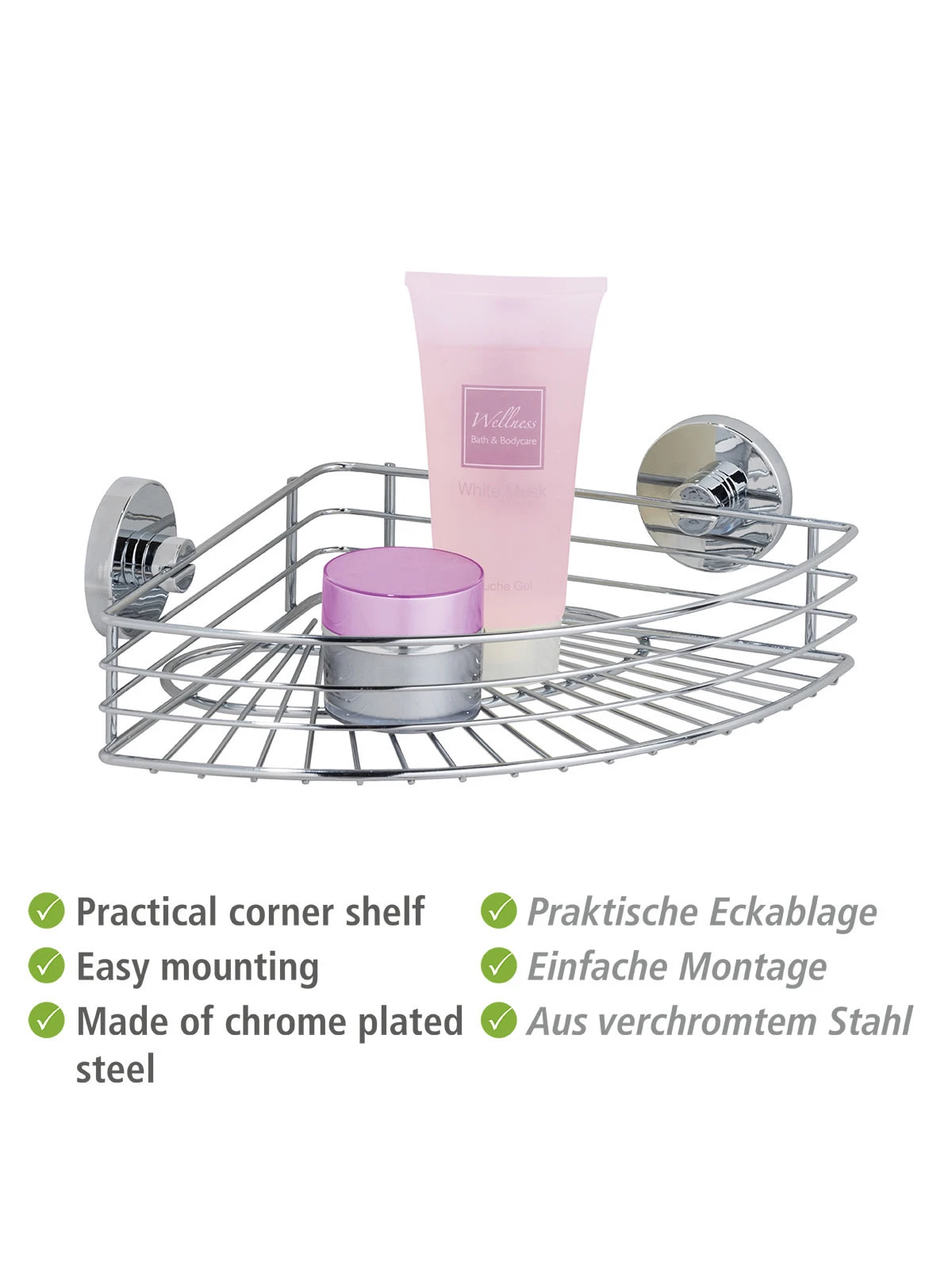 Wenko Vacuum-Loc® Eckablage Bari In Chrom 3 Wenko Vacuum-Loc® Eckablage Bari In Chrom – Bild 3