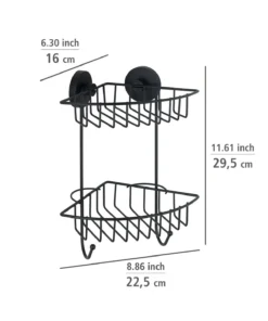 Wenko Vacuum-Loc® Eckregal 2 Etagen Bari Schwarz In Schwarz 16 Wenko Vacuum-Loc® Eckregal 2 Etagen Bari Schwarz In Schwarz -Relaxdays Verkaufsshop wenko vacuum loc r eckregal 2 etagen bari schwarz in schwarz 4