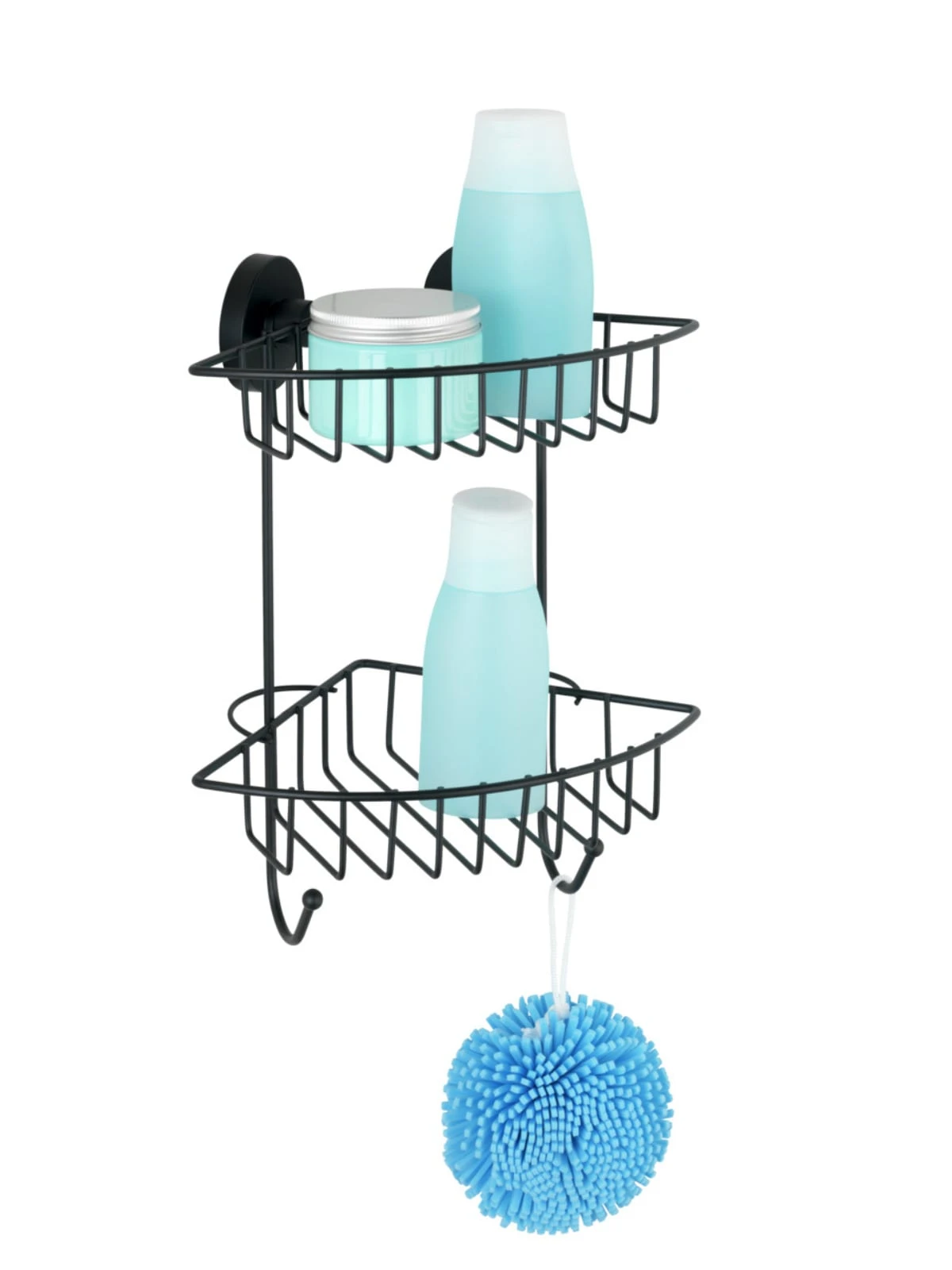 Wenko Vacuum-Loc® Eckregal 2 Etagen Bari Schwarz In Schwarz 1 Wenko Vacuum-Loc® Eckregal 2 Etagen Bari Schwarz In Schwarz