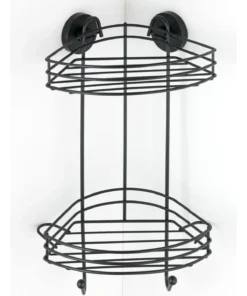 Wenko Vacuum-Loc® Eckregal 2 Etagen Schwarz In Schwarz -Relaxdays Verkaufsshop wenko vacuum loc r eckregal 2 etagen schwarz in schwarz 5