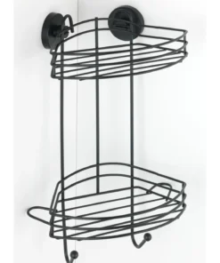 Wenko Vacuum-Loc® Eckregal 2 Etagen Schwarz In Schwarz -Relaxdays Verkaufsshop wenko vacuum loc r eckregal 2 etagen schwarz in schwarz 7