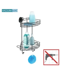 Wenko Vacuum-Loc® Eckregal 2 Etagen Schwarz In Schwarz -Relaxdays Verkaufsshop wenko vacuum loc r eckregal 2 etagen schwarz in schwarz 8