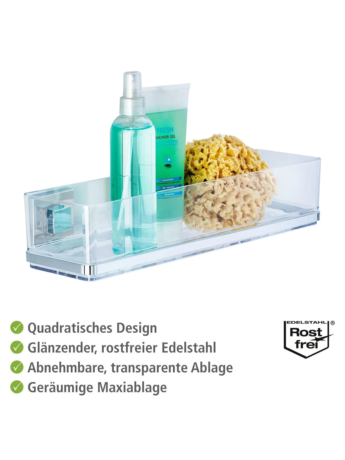 Wenko Vacuum-Loc® Maxiablage Quadro Edelstahl In Glänzend 3 Wenko Vacuum-Loc® Maxiablage Quadro Edelstahl In Glänzend – Bild 3