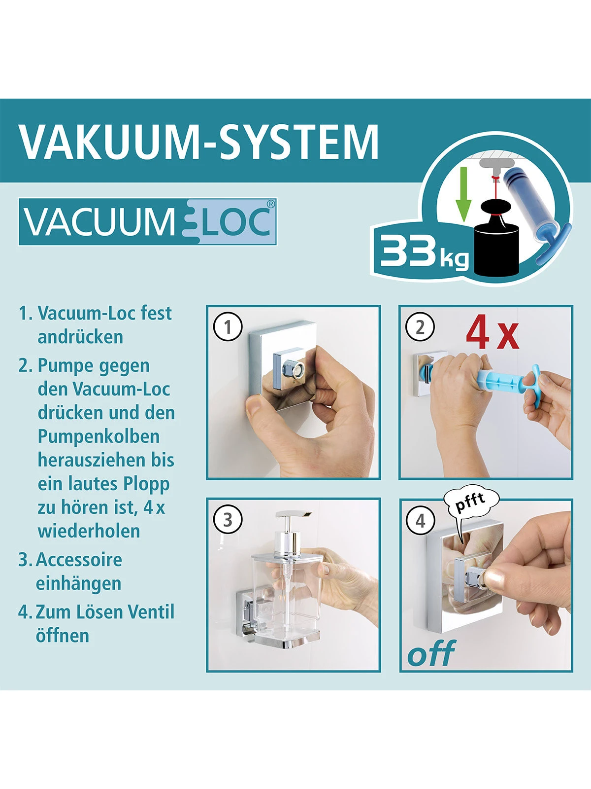 Wenko Vacuum-Loc® Maxiablage Quadro Edelstahl In Glänzend 5 Wenko Vacuum-Loc® Maxiablage Quadro Edelstahl In Glänzend – Bild 5