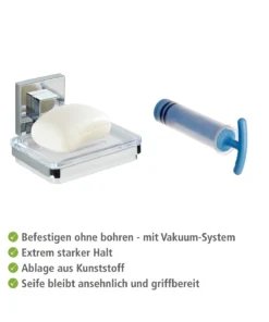 Wenko Vacuum-Loc® Seifenablage Quadro Edelstahl In Chrom -Relaxdays Verkaufsshop wenko vacuum loc r seifenablage quadro edelstahl in chrom 11