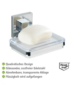 Wenko Vacuum-Loc® Seifenablage Quadro Edelstahl In Chrom -Relaxdays Verkaufsshop wenko vacuum loc r seifenablage quadro edelstahl in chrom 2