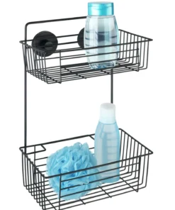 Wenko Vacuum-Loc® Wandregal 2 Etagen Bari Schwarz In Schwarz