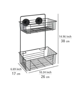 Wenko Vacuum-Loc® Wandregal 2 Etagen Bari Schwarz In Schwarz -Relaxdays Verkaufsshop wenko vacuum loc r wandregal 2 etagen bari schwarz in schwarz 4