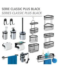 Wenko Wandablage Mit Haken Classic Plus Black In Schwarz -Relaxdays Verkaufsshop wenko wandablage mit haken classic plus black in schwarz 5