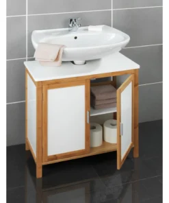 Wenko Waschbeckenunterschrank Finja In Natur -Relaxdays Verkaufsshop wenko waschbeckenunterschrank finja in natur 7