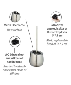 Wenko WC-Garnitur Badi Chrom Matt Keramik In Silber -Relaxdays Verkaufsshop wenko wc garnitur badi chrom matt keramik in silber 9
