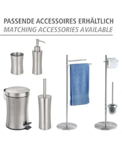 Wenko WC-Garnitur Pieno Matt Edelstahl In Satiniert -Relaxdays Verkaufsshop wenko wc garnitur pieno matt edelstahl in satiniert 4