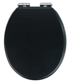Wenko WC-Sitz Cuero Schwarz In Schwarz, Befestigung: Silber Glänzend -Relaxdays Verkaufsshop wenko wc sitz cuero schwarz in schwarz befestigung silber glanzend 6