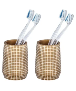 Wenko Zahnputzbecher Ohrid Gold 2er Set In Gold