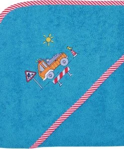 Wörner Kapuzenbadetuch XL, Lastwagen, Blau, 100 X 100 Cm