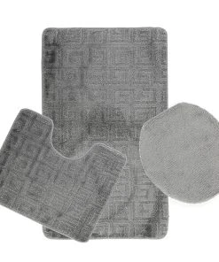 Zellerfeld 3-Teilig Bad Garnitur Bademattenset In Grau