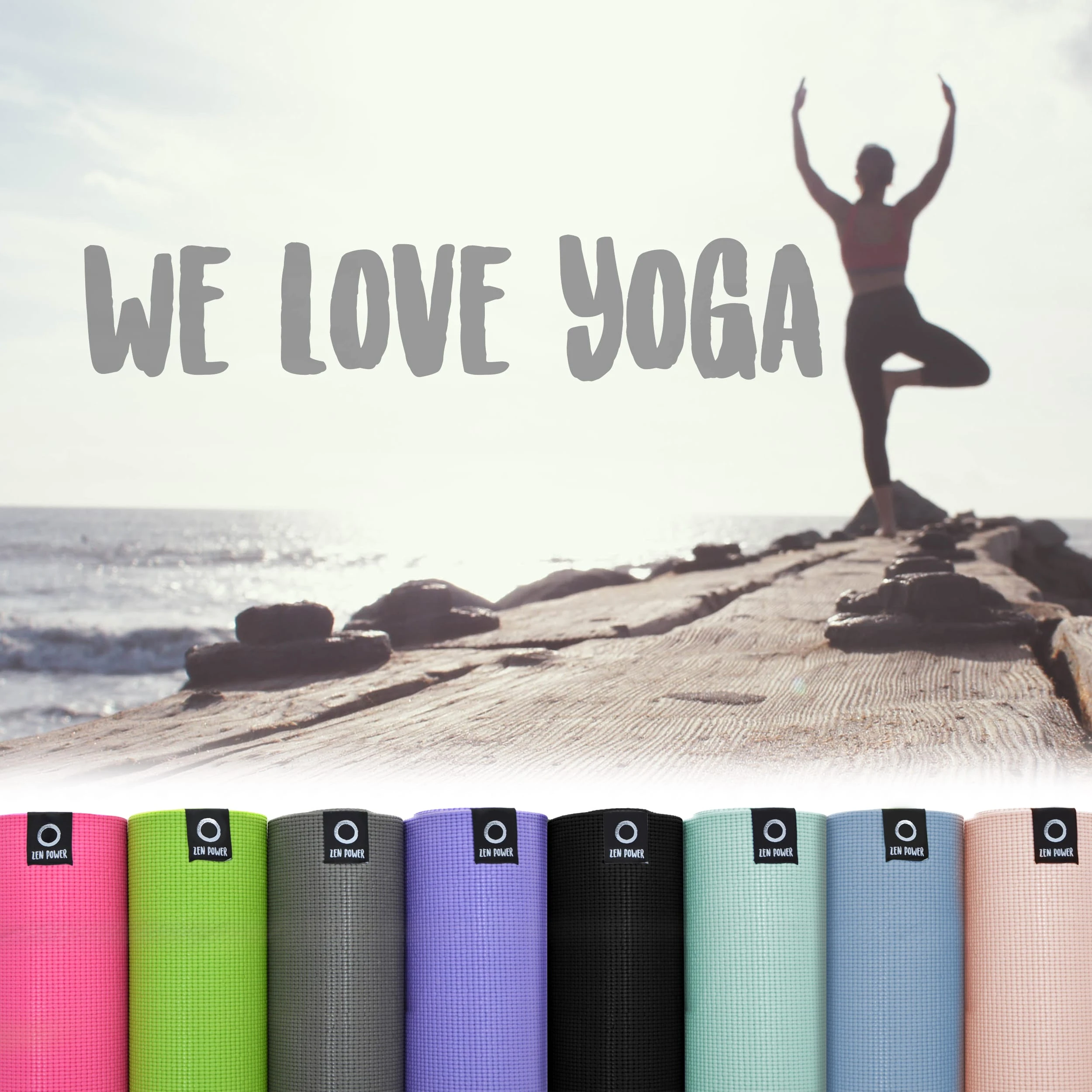 Zenpower Yogamatte " We Love Yoga 183x60x0,6 Cm " In Mint 6 Zenpower Yogamatte " We Love Yoga 183x60x0,6 Cm " In Mint – Bild 6