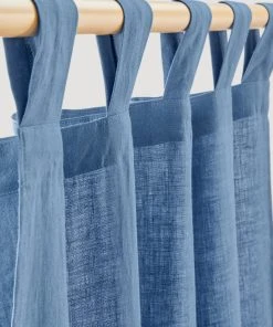 Hessnatur Vorhang Mit Schlaufen Aus Reinem Leinen In Ozeanblau