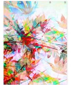 Juniqe Duschvorhang "Abstract Autumn 2" In Grün & Rot