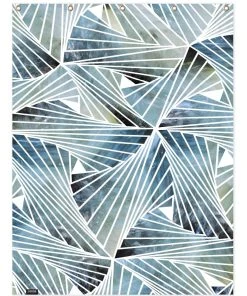 Juniqe Duschvorhang "Acquamesh" In Grau & Türkis