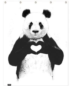 Juniqe Duschvorhang "All You Need Is Love" In Schwarz & Weiß