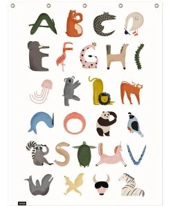 Juniqe Duschvorhang "Animal Alphabet" In Bunt