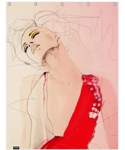 Juniqe Duschvorhang "Atmosphere" In Cremeweiß & Rot