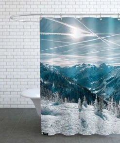 Juniqe Duschvorhang "Austrian Alps In Winter" In Blau & Weiß -Relaxdays Verkaufsshop juniqe duschvorhang austrian alps in winter in blau and weiss 2
