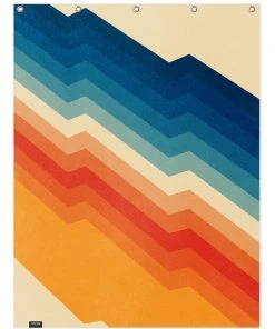 Juniqe Duschvorhang "Barricade" In Blau & Cremeweiß