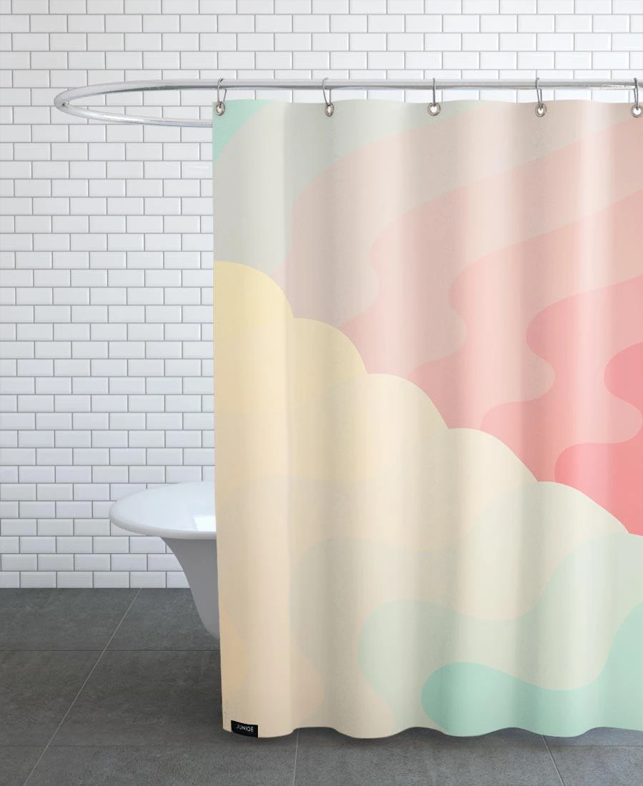 Juniqe Duschvorhang "Ebb & Flow" In Gelb & Rot 3 Juniqe Duschvorhang "Ebb & Flow" In Gelb & Rot – Bild 3
