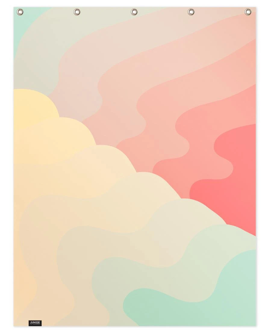 Juniqe Duschvorhang "Ebb & Flow" In Gelb & Rot 1 Juniqe Duschvorhang "Ebb & Flow" In Gelb & Rot