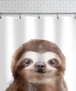 Juniqe Duschvorhang "Little Sloth" In Braun & Weiß -Relaxdays Verkaufsshop juniqe duschvorhang little sloth in braun and weiss 1