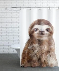 Juniqe Duschvorhang "Little Sloth" In Braun & Weiß -Relaxdays Verkaufsshop juniqe duschvorhang little sloth in braun and weiss 2