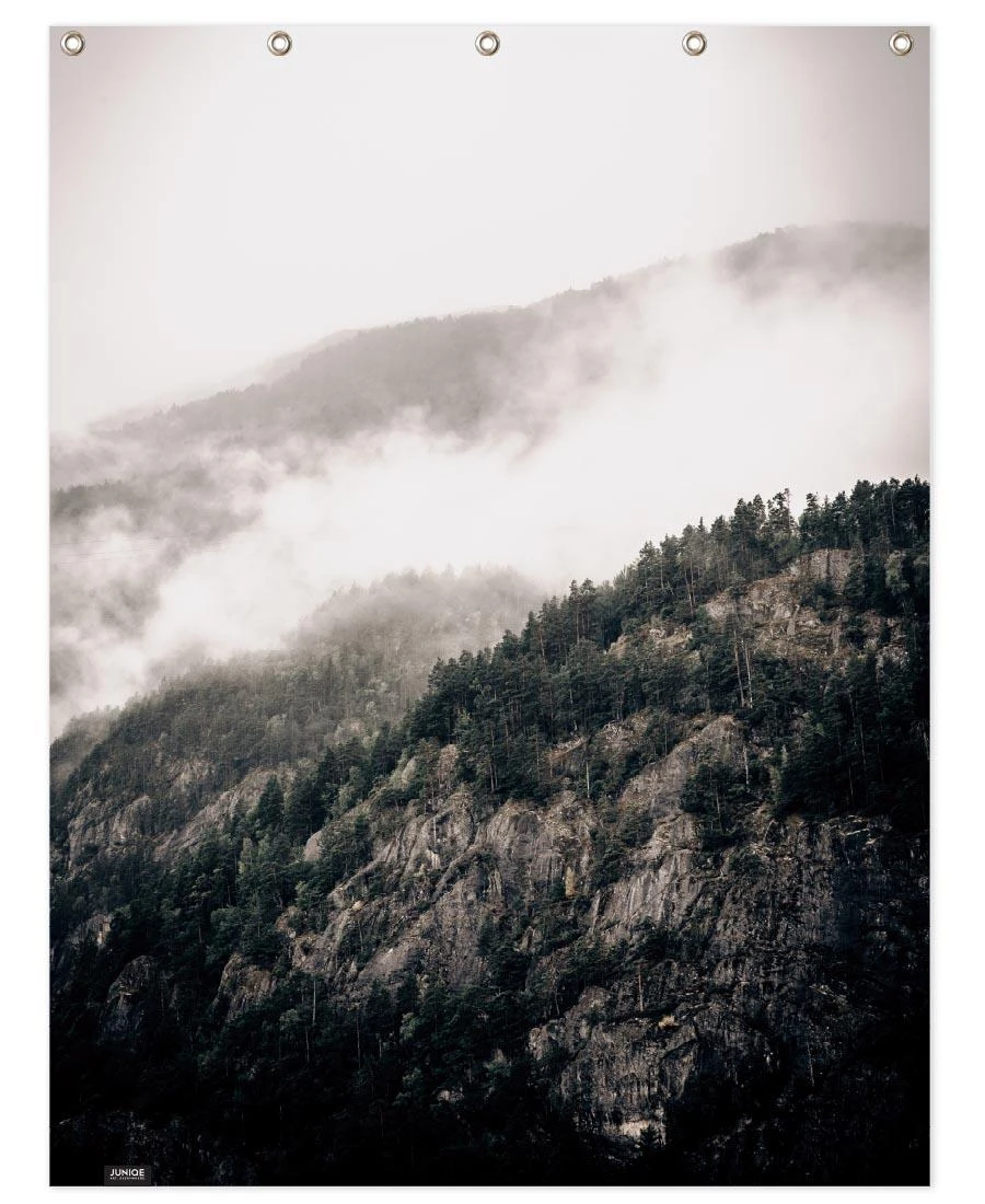 Juniqe Duschvorhang "Misty Mountains" In Braun & Cremeweiß 1 Juniqe Duschvorhang "Misty Mountains" In Braun & Cremeweiß