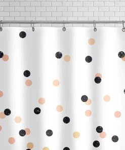 Relaxdays Verkaufsshop -Relaxdays Verkaufsshop juniqe duschvorhang polka dots in rosa and schwarz 1