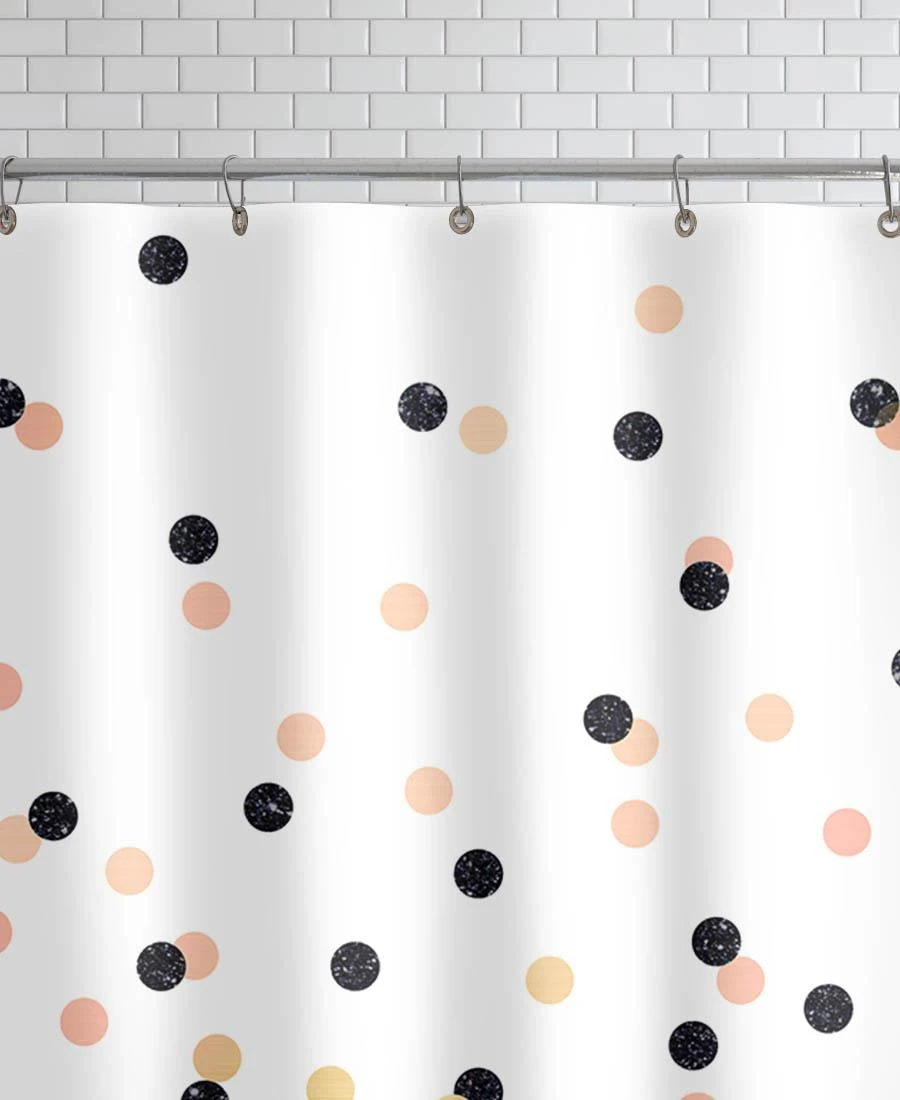 Juniqe Duschvorhang "Polka Dots" In Rosa & Schwarz 2 Juniqe Duschvorhang "Polka Dots" In Rosa & Schwarz – Bild 2