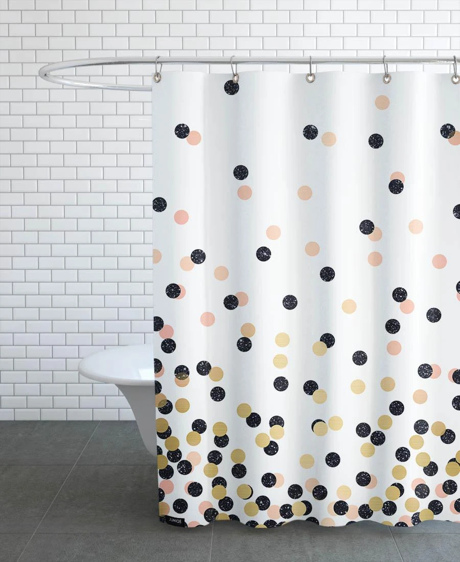 Juniqe Duschvorhang "Polka Dots" In Rosa & Schwarz 3 Juniqe Duschvorhang "Polka Dots" In Rosa & Schwarz – Bild 3