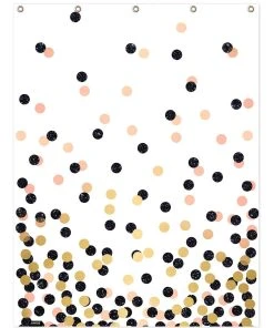 Juniqe Duschvorhang "Polka Dots" In Rosa & Schwarz
