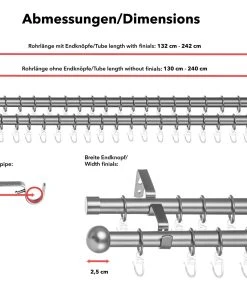 Lichtblick Gardinenstange 130 - 240 Cm In Chrom Matt -Relaxdays Verkaufsshop lichtblick gardinenstange 130 240 cm in chrom matt 4 scaled