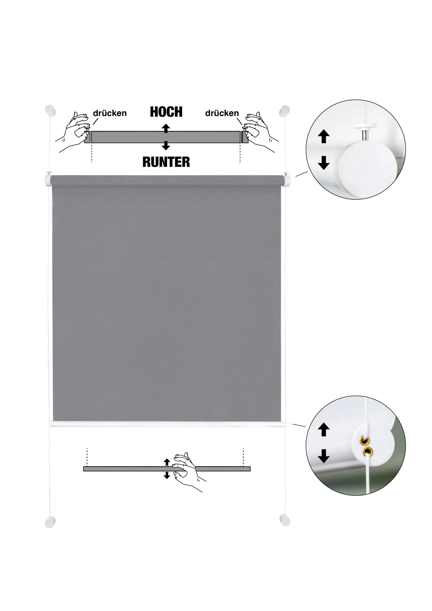 Ondeco® Rollo Klemmfix Flexible In Grau 7 Ondeco® Rollo Klemmfix Flexible In Grau – Bild 7