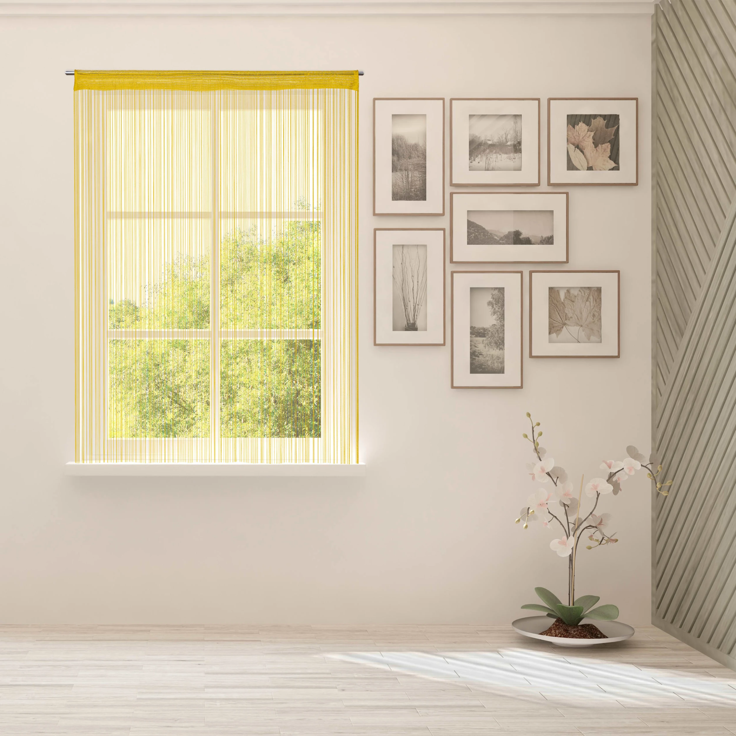 Relaxdays 1 X Fadenvorhang In Gold - (L)245 X (B)90 Cm 2 Relaxdays 1 X Fadenvorhang In Gold - (L)245 X (B)90 Cm – Bild 2