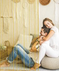 Relaxdays 1 X Fadenvorhang In Gold - (L)245 X (B)90 Cm 12 Relaxdays 1 X Fadenvorhang In Gold - (L)245 X (B)90 Cm -Relaxdays Verkaufsshop relaxdays 1 x fadenvorhang in gold l 245 x b 90 cm 4